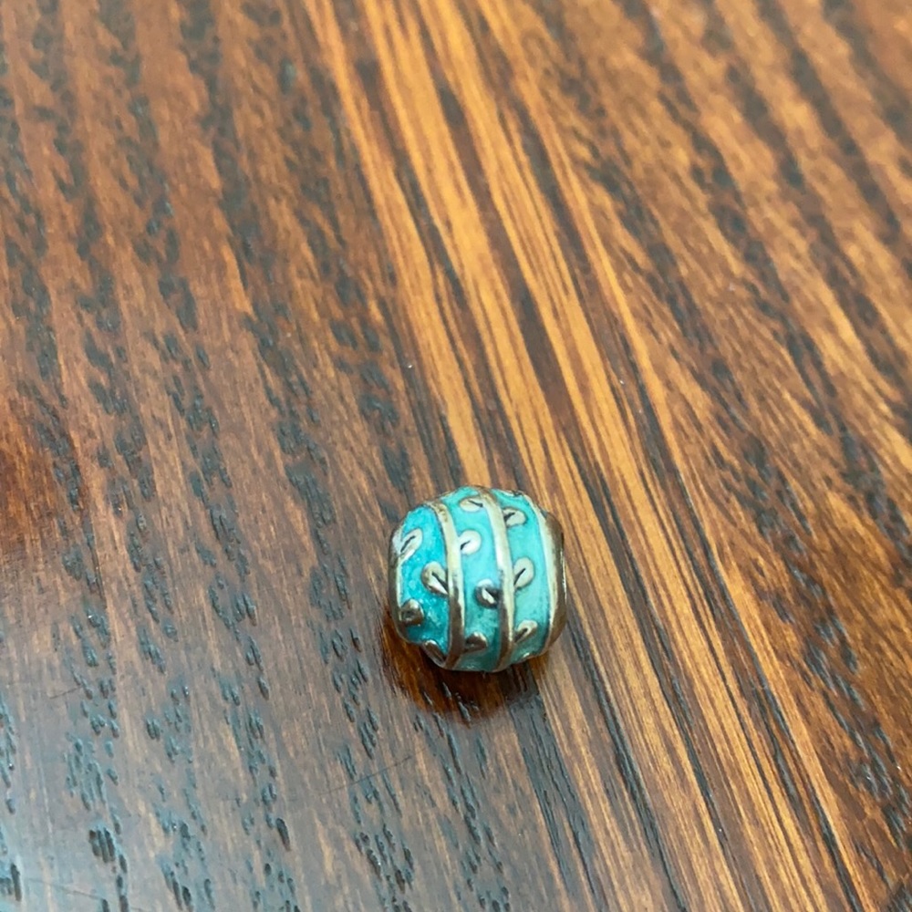 Turquoise enamel Pandora bead